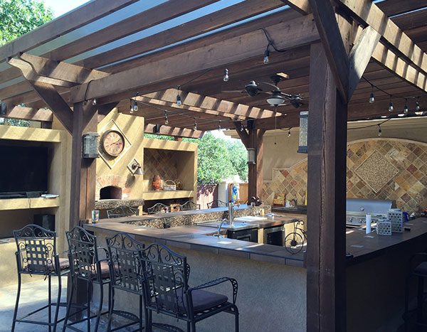 An elegant outdoor kitchen